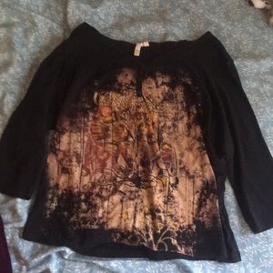 Women’s Black Dandelion Printed Studded Shirt